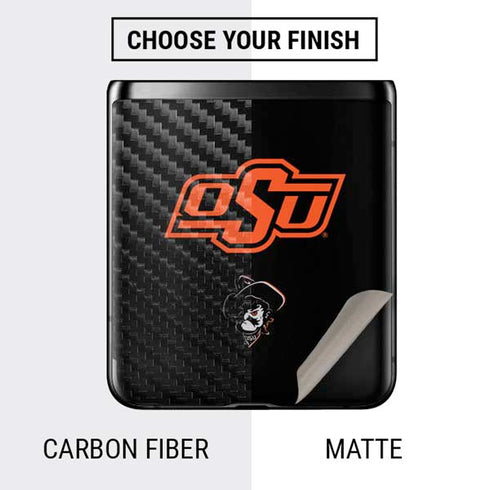 Oklahoma State University OSU on Black Galaxy Z Flip Skin