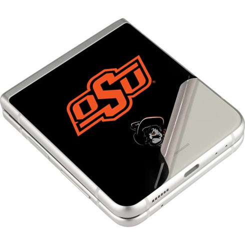 Oklahoma State University OSU on Black Galaxy Z Flip3 5G Skin