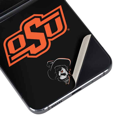 Oklahoma State University OSU on Black Galaxy Z Flip5 5G Skin