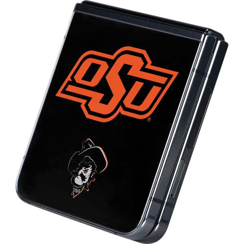 Oklahoma State University OSU on Black Galaxy Z Flip5 5G Skin