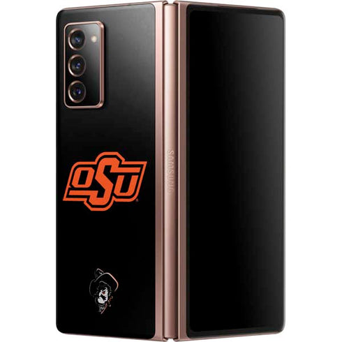 Oklahoma State University OSU on Black Galaxy Z Fold2 5G Skin