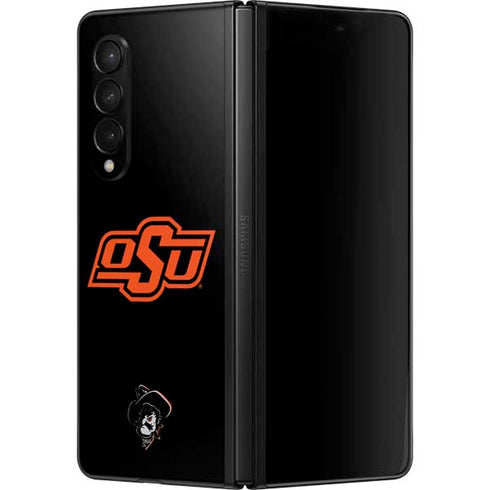 Oklahoma State University OSU on Black Galaxy Z Fold3 5G Skin