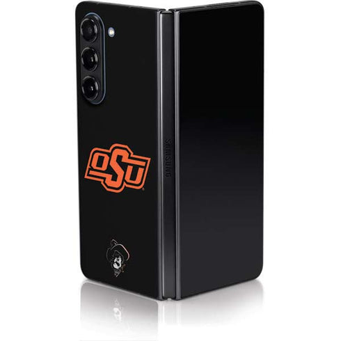 Oklahoma State University OSU on Black Galaxy Z Fold5 5G Skin