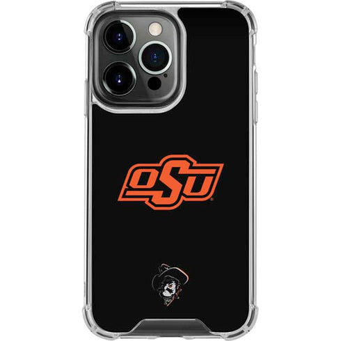 Oklahoma State University OSU on Black iPhone 15 Pro Clear Case