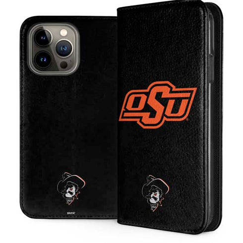 Oklahoma State University OSU on Black iPhone 14 Pro Max Folio Case
