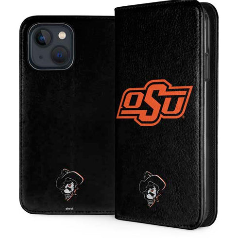 Oklahoma State University OSU on Black iPhone 15 Plus Folio Case