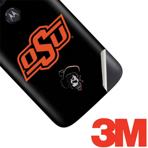 Oklahoma State University OSU on Black Moto E5 Play Skin