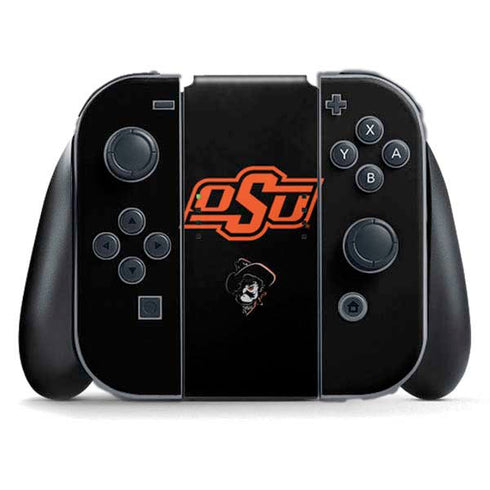 Oklahoma State University OSU on Black Nintendo Switch (2017-2021) Joy-Con Controller Skin