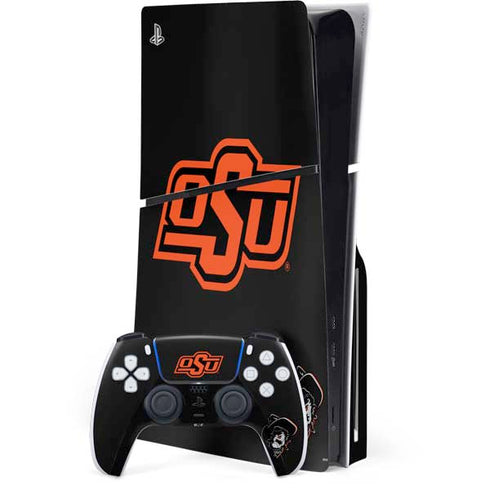 Oklahoma State University OSU on Black PS5 Slim Disk Bundle Skin