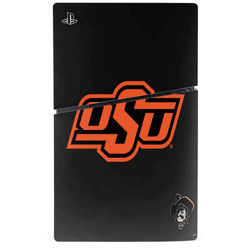 Oklahoma State University OSU on Black PS5 Slim Disk Console Skin