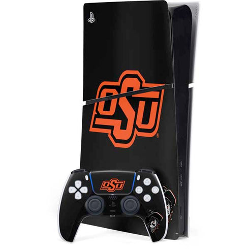 Oklahoma State University OSU on Black PS5 Slim Digital Edition Console Skin