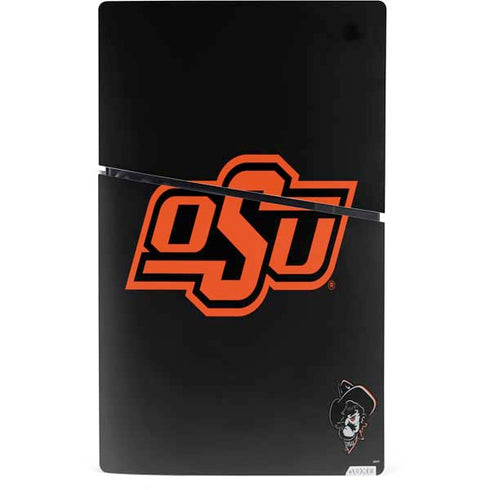 Oklahoma State University OSU on Black PS5 Slim Digital Edition Console Skin