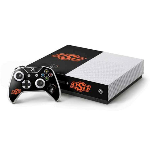 Oklahoma State University OSU on Black Xbox One S Console and Controller Bundle Skin