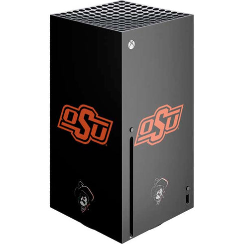 Oklahoma State University OSU on Black Xbox Series X Console Skin