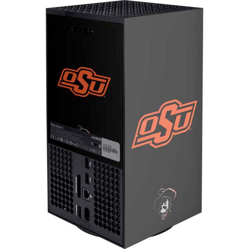 Oklahoma State University OSU on Black Xbox Series X Console Skin