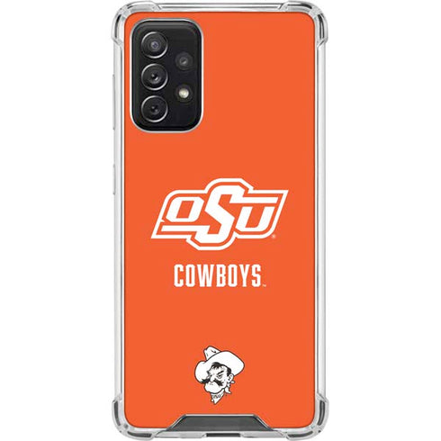 Oklahoma State University Vintage Galaxy A72 5G Clear Case