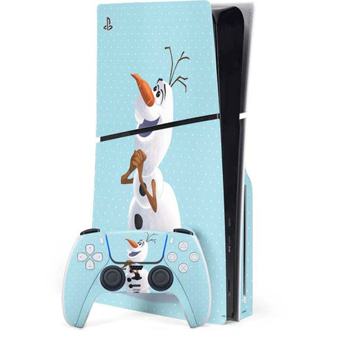 Disney Frozen Olaf Polka Dots PS5 Slim Disk Bundle Skin