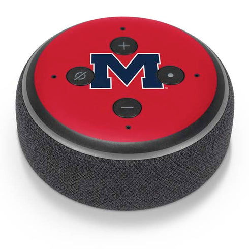 University of Mississippi Ole Miss Logo Red Amazon Echo Dot Skin