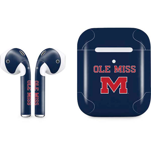 University of Mississippi Ole Miss Blue Apple AirPods 2 Skin
