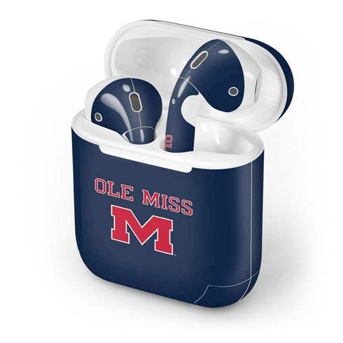 University of Mississippi Ole Miss Blue Apple AirPods Skin