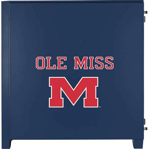 University of Mississippi Ole Miss Blue Corsair 4000D Tempered Glass Mid-Tower ATX Case Skin
