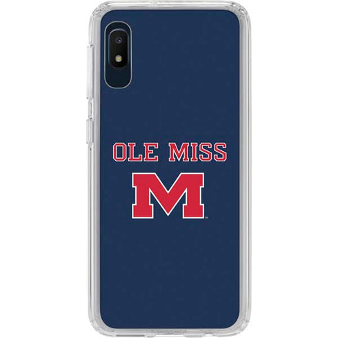 University of Mississippi Ole Miss Blue Galaxy A10e Clear Case