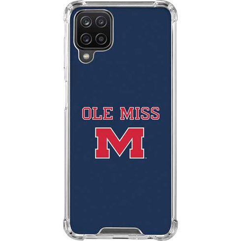 University of Mississippi Ole Miss Blue Galaxy A12 Clear Case
