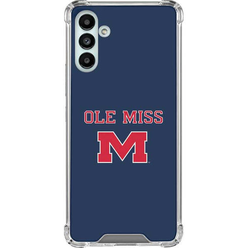 University of Mississippi Ole Miss Blue Galaxy A13 5G Clear Case