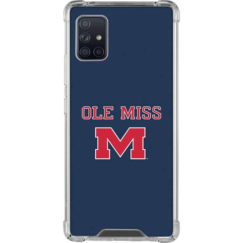 University of Mississippi Ole Miss Blue Galaxy A51 5G Clear Case