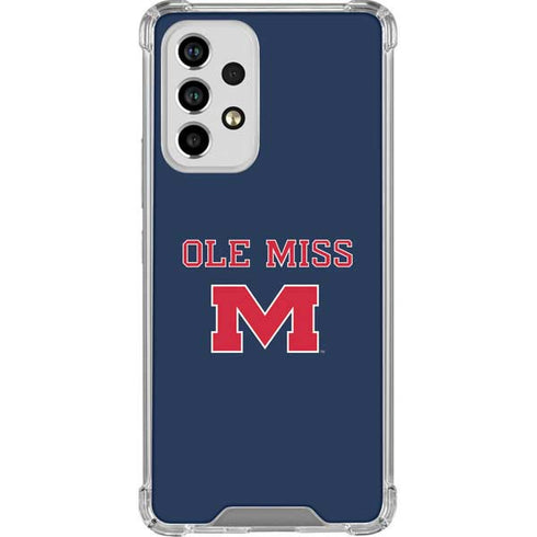 University of Mississippi Ole Miss Blue Galaxy A53 5G Clear Case