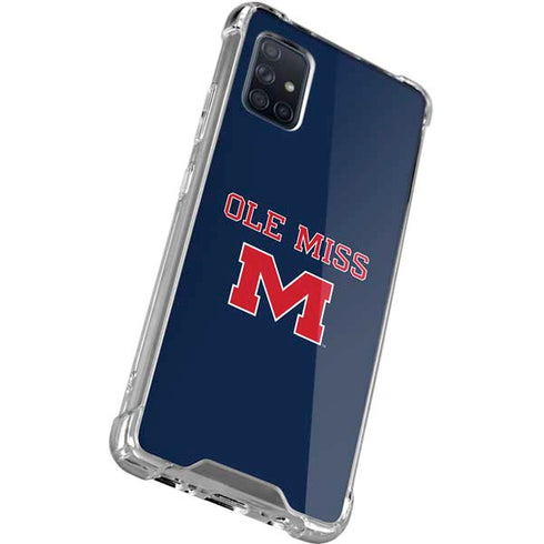 University of Mississippi Ole Miss Blue Galaxy A71 5G Clear Case