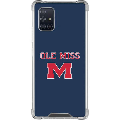 University of Mississippi Ole Miss Blue Galaxy A71 5G Clear Case