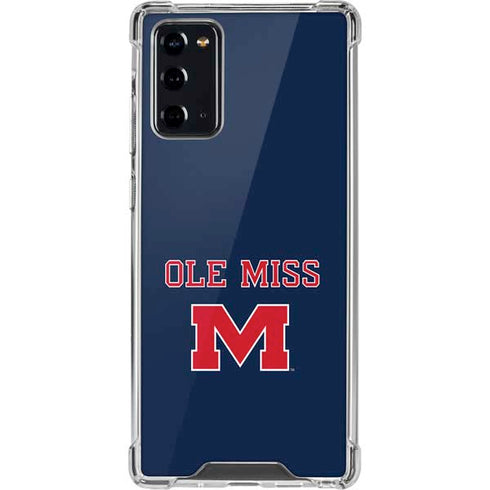 University of Mississippi Ole Miss Blue Galaxy Note20 5G Clear Case