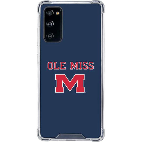 University of Mississippi Ole Miss Blue Galaxy S20 FE Clear Case
