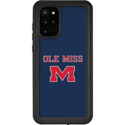 University of Mississippi Ole Miss Blue Galaxy S20 Plus Waterproof Case