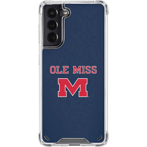 University of Mississippi Ole Miss Blue Galaxy S21 5G Clear Case