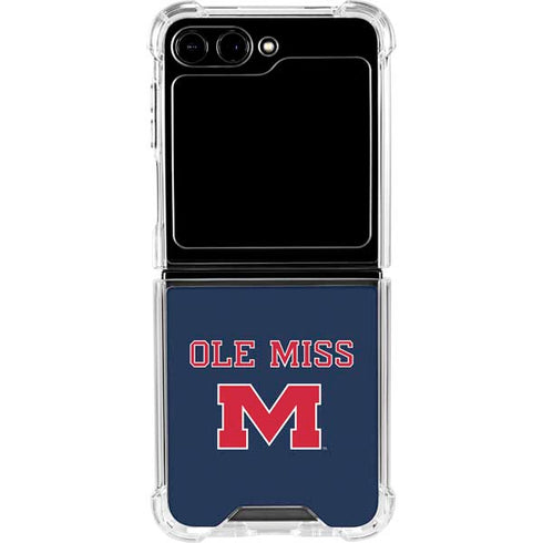 University of Mississippi Ole Miss Blue Galaxy Z Flip5 5G Clear Case
