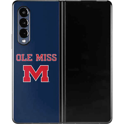 University of Mississippi Ole Miss Blue Galaxy Z Fold3 5G Skin