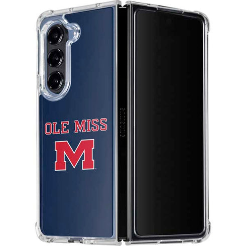 University of Mississippi Ole Miss Blue Galaxy Z Fold5 5G Clear Case