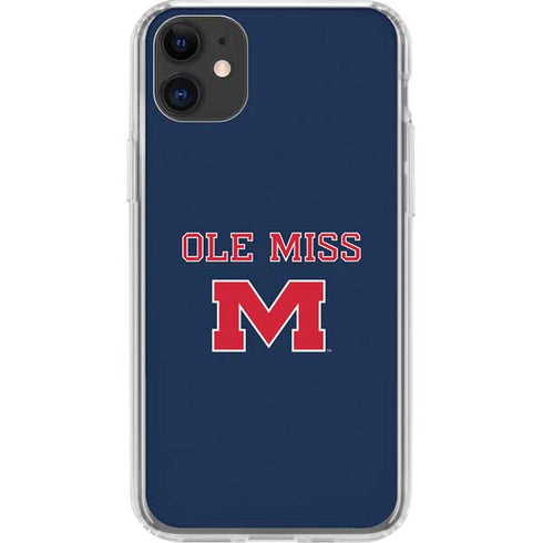 University of Mississippi Ole Miss Blue iPhone 11 Clear Case