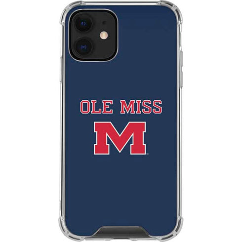 University of Mississippi Ole Miss Blue iPhone 12 Clear Case