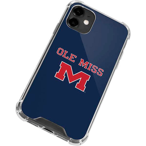 University of Mississippi Ole Miss Blue iPhone 12 Clear Case
