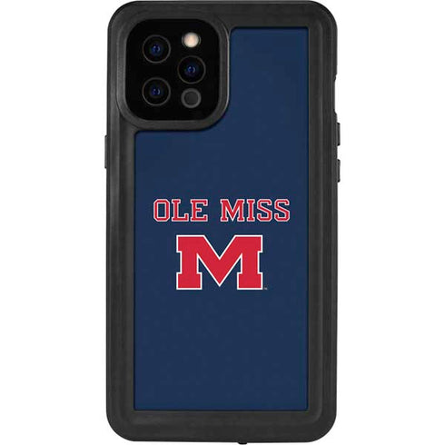 University of Mississippi Ole Miss Blue iPhone 12 Pro Max Waterproof Case