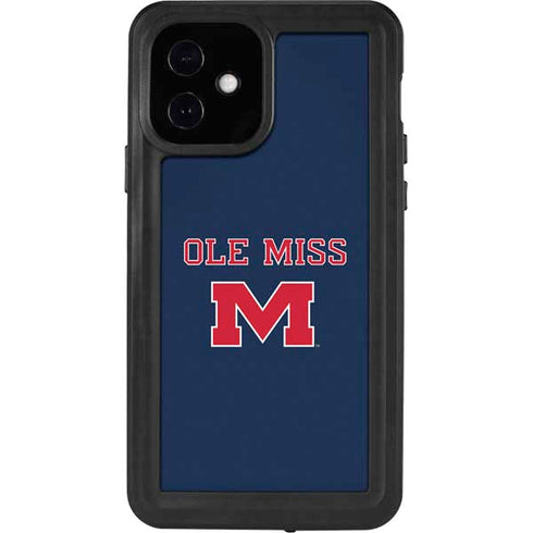 University of Mississippi Ole Miss Blue iPhone 12 Waterproof Case