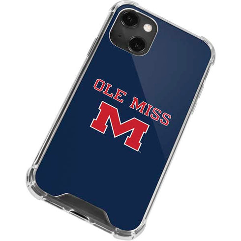 University of Mississippi Ole Miss Blue iPhone 13 Mini Clear Case