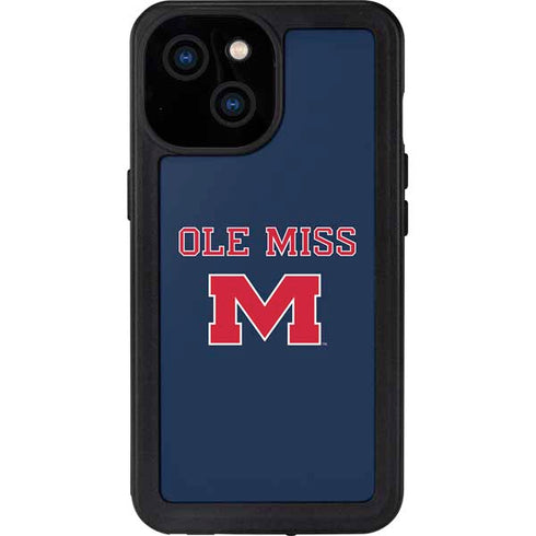 University of Mississippi Ole Miss Blue iPhone 13 Mini Waterproof Case