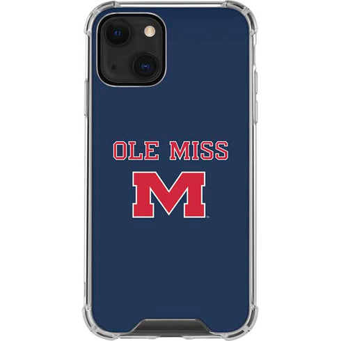 University of Mississippi Ole Miss Blue iPhone 14 Plus Clear Case
