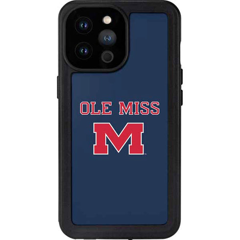 University of Mississippi Ole Miss Blue iPhone 14 Pro Max Waterproof Case