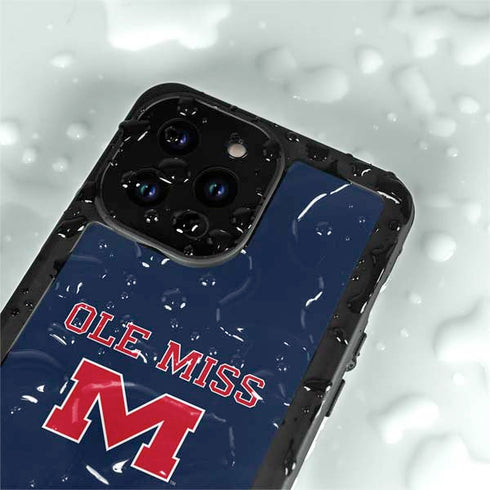 University of Mississippi Ole Miss Blue iPhone 14 Pro Max Waterproof Case