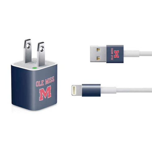 University of Mississippi Ole Miss Blue iPhone Charger (5W USB) Skin
